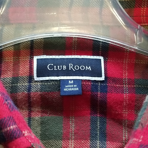 NWT Club Room Mens Olive Plaid Flannel Shirt M - Picture 6 of 10